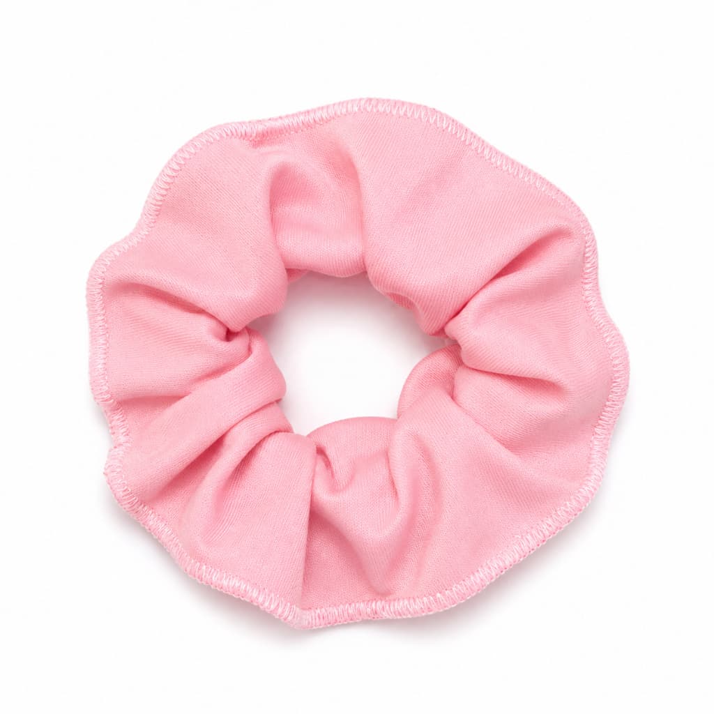 Kit 10 Xuxinha Rosa Claro de Helanca Frufru de Cabelo Scrunchie Amarrador de Cabelo Rosa Bebe