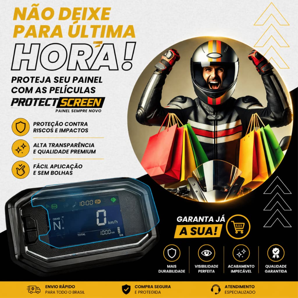 Película Proteção Painel Velocímetro XR 300L Tornado NXR 160 BIZ 125 XRE 190 CG 160 START Premium