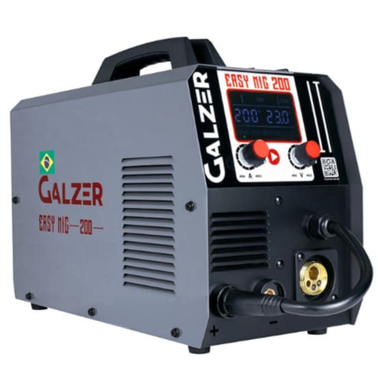 MÁQUINA INVERSORA DE SOLDA SINÉRGICA 220V EASYMIG 200A MIG COM E SEM GÁS, TIG, MMA E TOCHA EURO