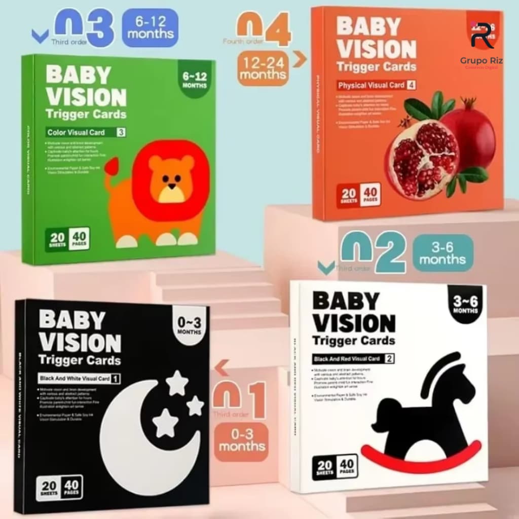 Cartões De Estimulação Visual Para Bebês, Flashcards De Alto Contraste Montessori Tummy Time