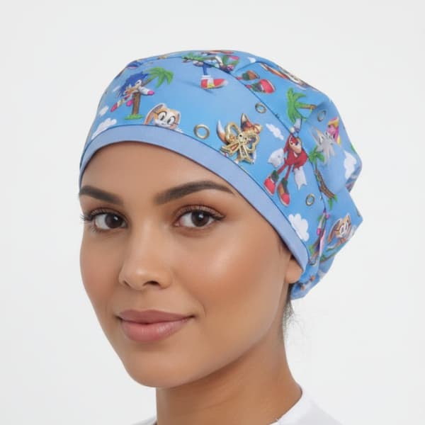 Touca Feminina Cirúrgica  Enfermagem com Elástico Gorro Personagens