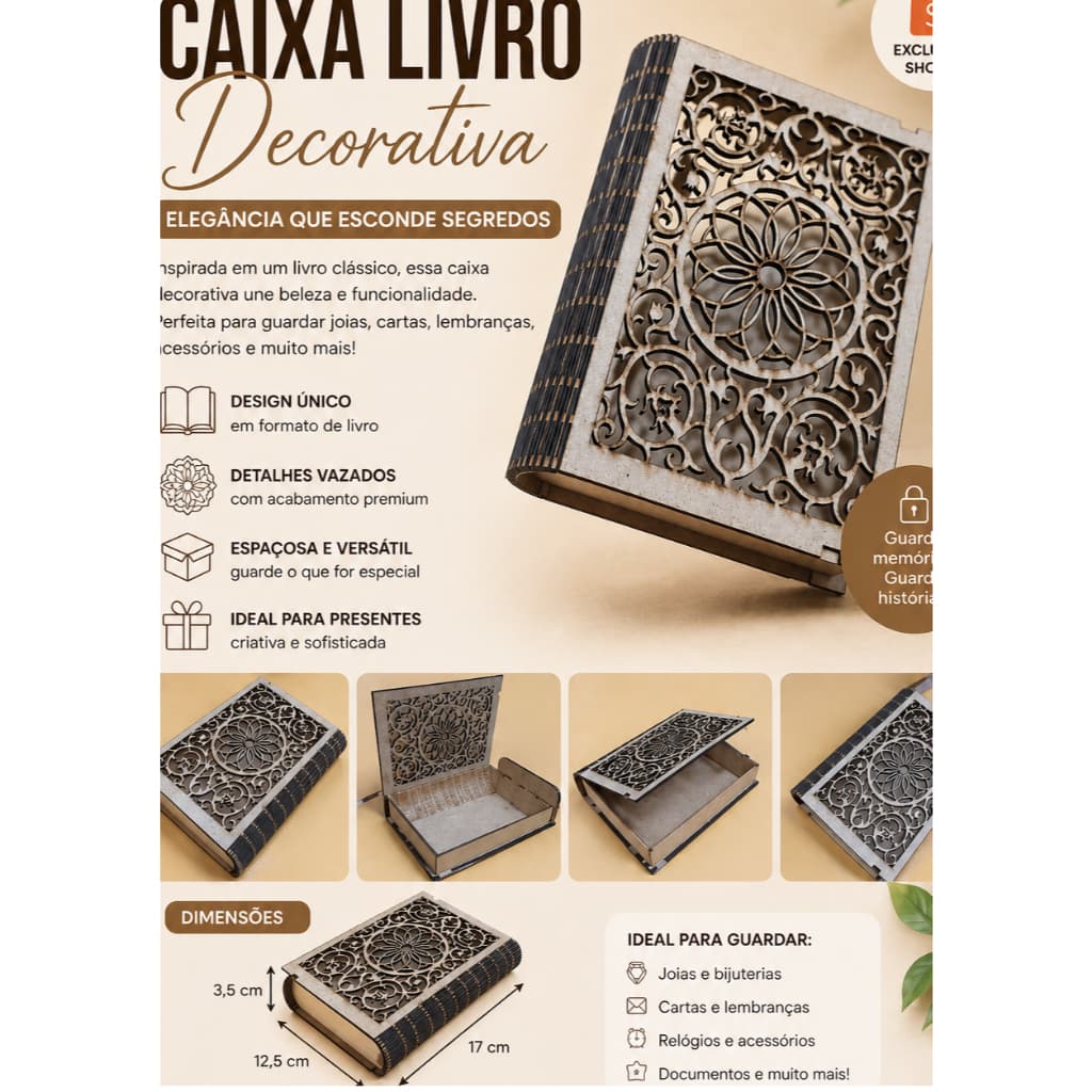 CAIXA EM FORMATO DE LIVRO TRANSFORME SEU PRESENTE EM UMA EXPERIÊNCIA INESQUECÍVEL!