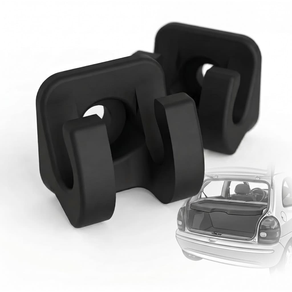 Kit com 2 Gancho Do Cordão Tampão Porta-malas Bagagito Corsa Hatch 1994 a 2002 / Celta 2001 a 2016