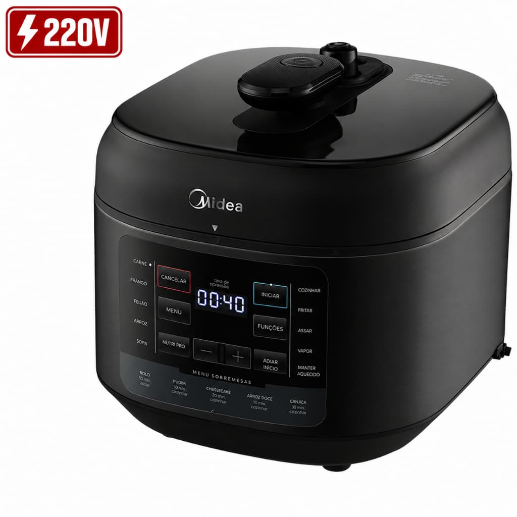 Panela De Pressão Elétrica 5l Nutripro Preta Midea  - 220V