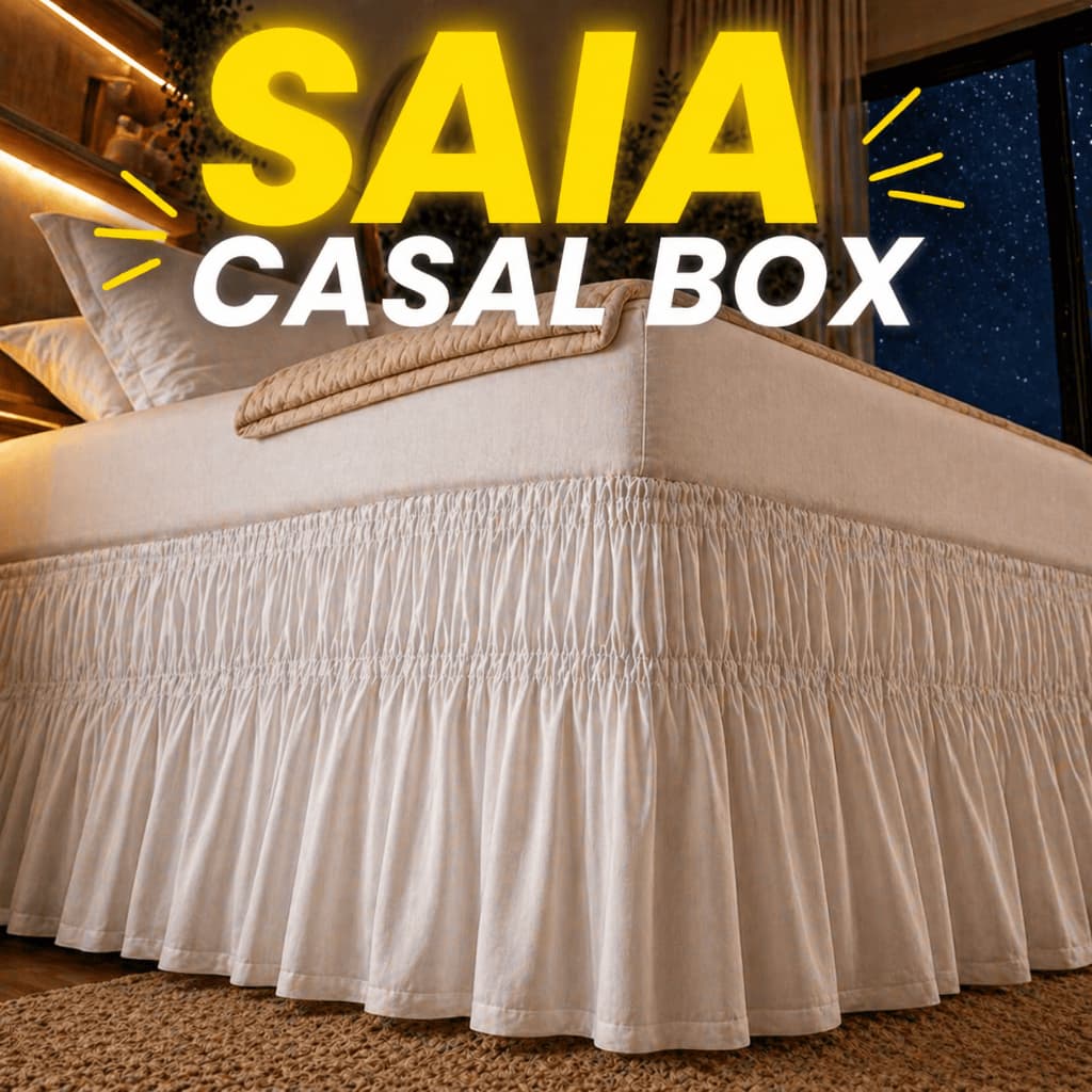 Saia Box Casal Padrão Elástica Ajustável Branca Gorgurão Reforçada Cama Posta Box Enxoval