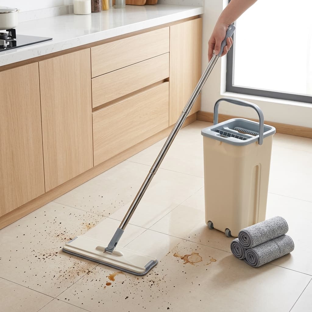 🔥 Mop Giratório 360° com Balde e Centrífuga + 2 Refis Microfibra | Limpeza Prática sem Esforço