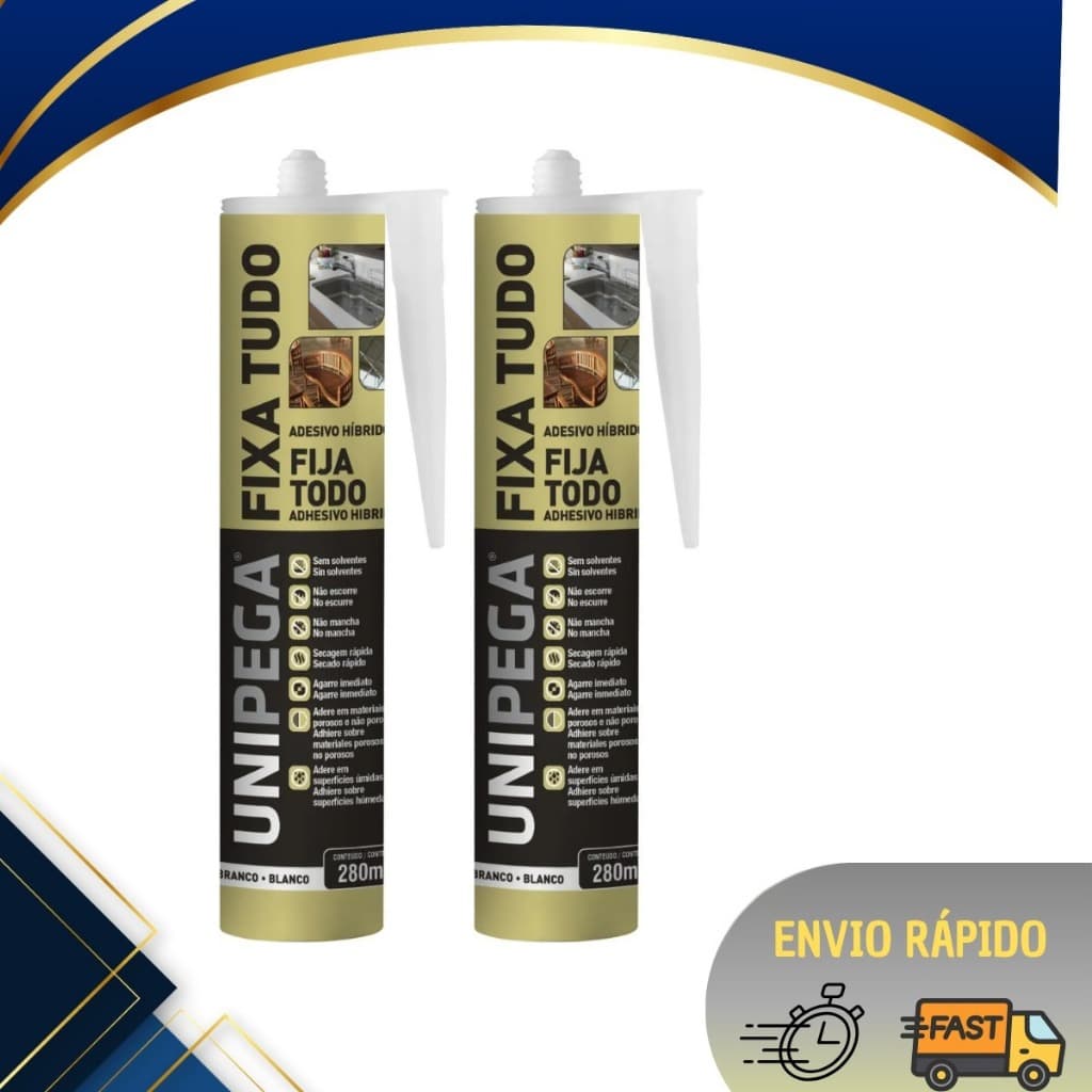 Kit 2 Cola Fixa Tudo Unipega Profissional – Alta Resistência | Construção, Reparos, Montagem | Multiuso