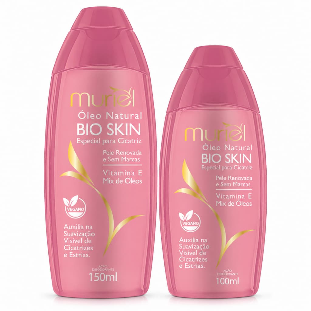 Kit 2 Banho Bio skin Óleo Corporal Premium Muriel Hidratante 200ml ou 300ml