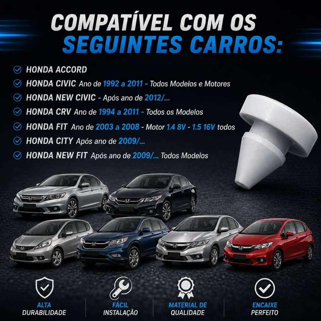 2 Bucha Batente Sensor Interruptor Luz Freio Honda Accord Civic Fit CR-V City Durável Fácil Instalação