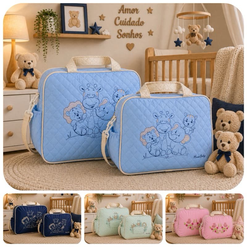 Bolsa Maternidade Kit Bebê 2 peças Modelo mamãe e papai