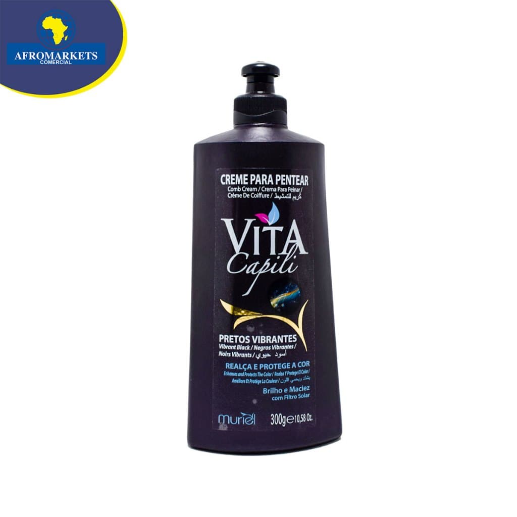 Cabelo Preto Brilhante! Creme para Pentear Vita Capili Pretos Vibrantes + Hidratação