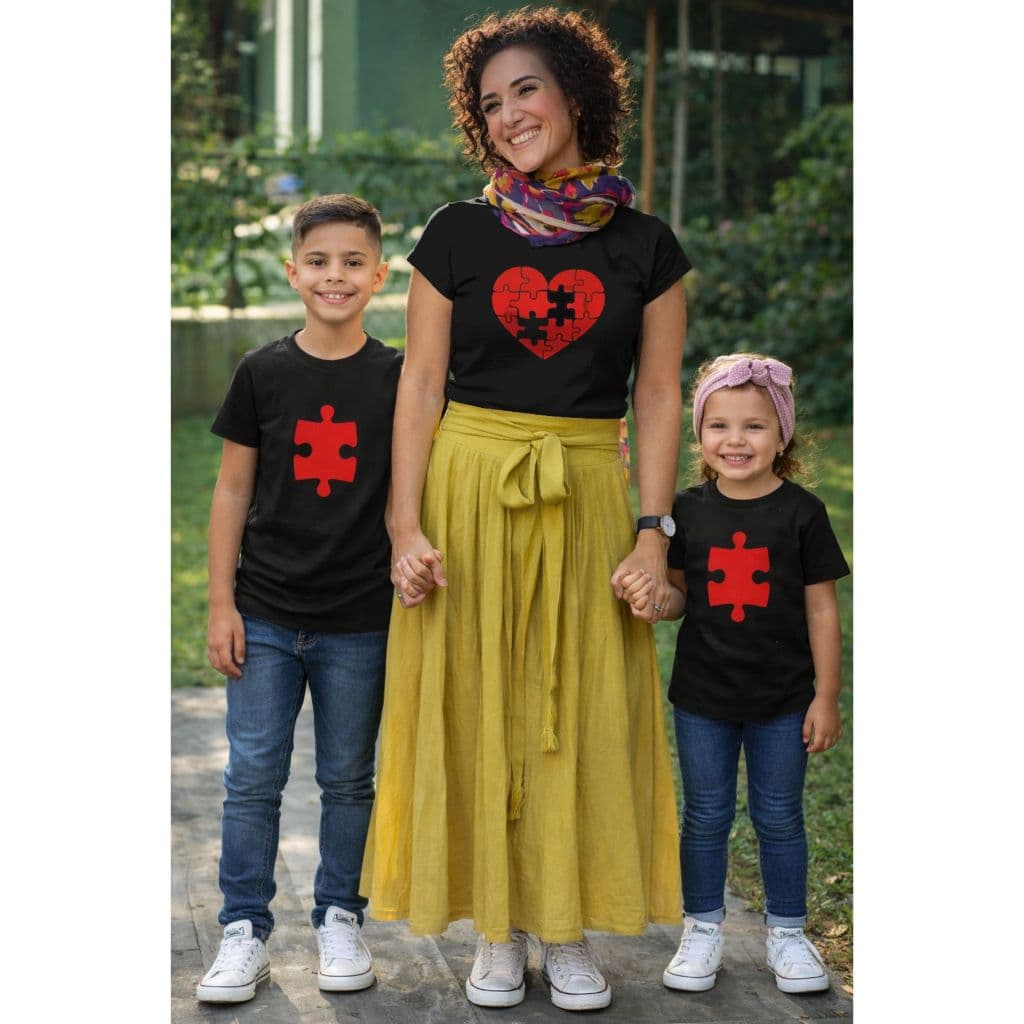 MÃE E FILHOS - Kit 03 Peças - T-Shirts - Meus Filhos Me Completam