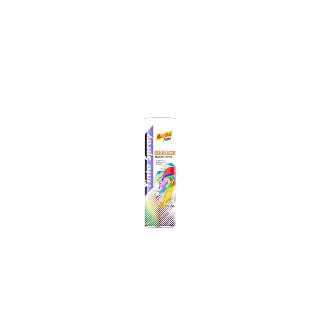 Tinta Spray 400ml Mundial Prime Uso Geral Cor Branco fosco