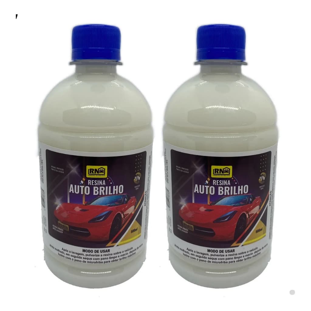 Kit 2 Cera Automotiva Brilho Espelhado com Proteção UV 500ml