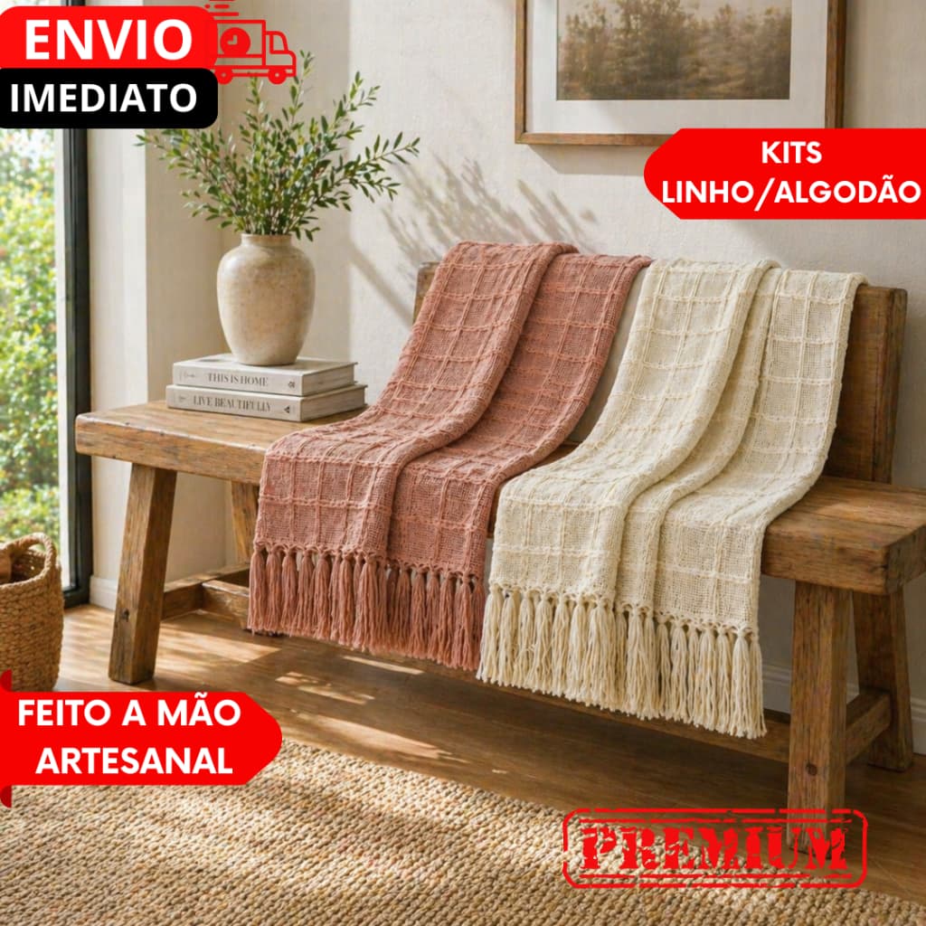 KIT 1/2 UN Manta GG Manta Decorativa e Protetora Para Sofá Promoção