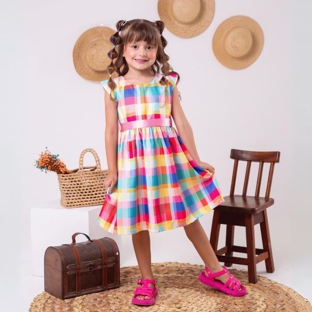 Vestido Quadrilha Araia Festa Junina Infantil Rodadinho
