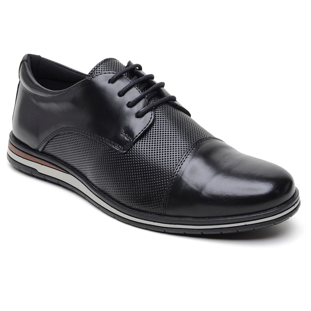 Sapato Social Masculino em Couro Legitimo Cadarço Conforto e Estilo Loafer Oxford