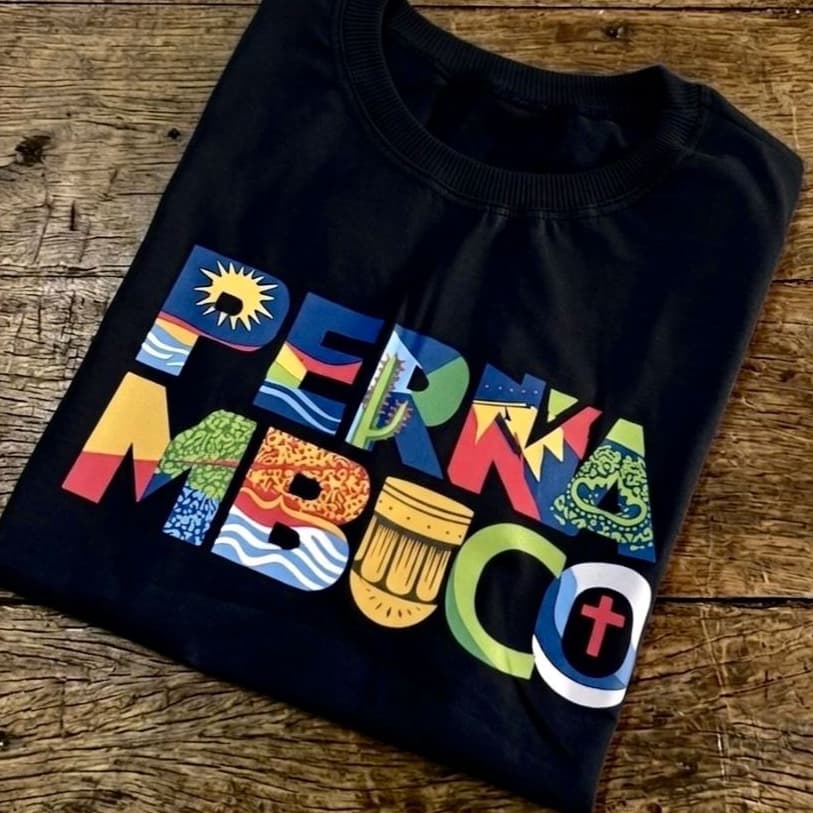 Camiseta feminina T-shirt algodão blusa Pernambuco