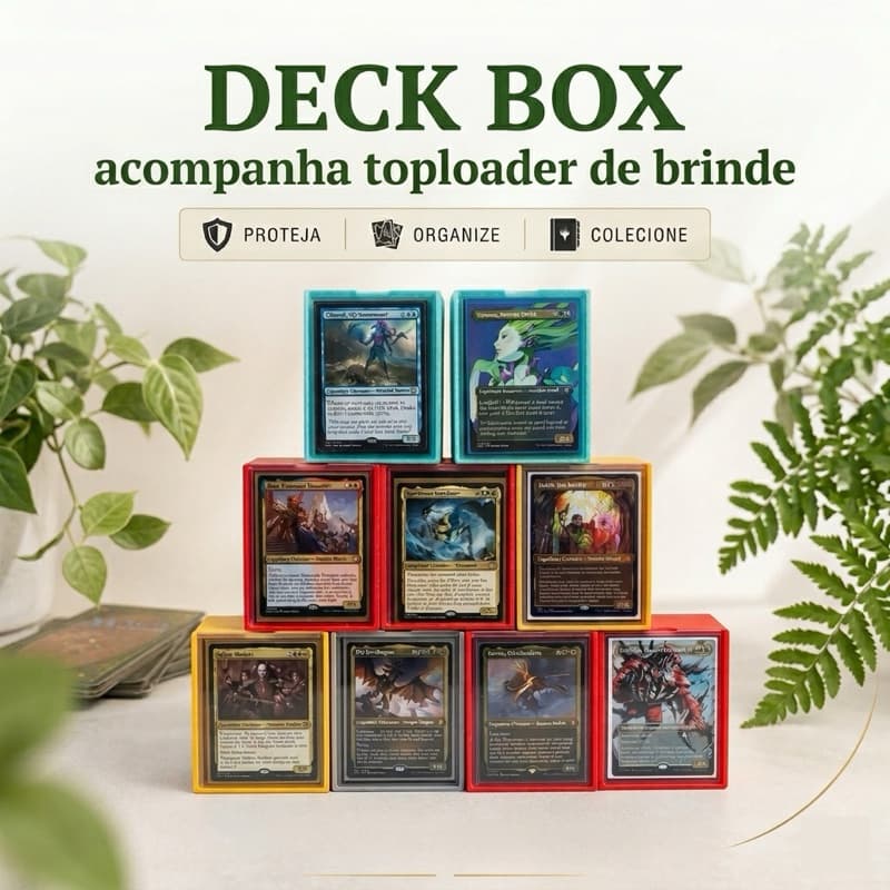 Deck Box com Toploader MTG até 110 Cartas Com Sleeve I Serve Para Outros Card Games Também TCG