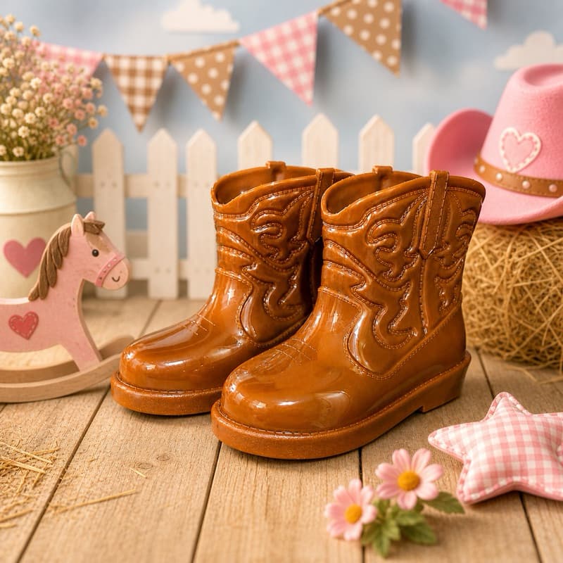 Bota Texana Boiadeira Infantil Menina Country Galocha Leve Confortável Lançamento Boiadeirinha