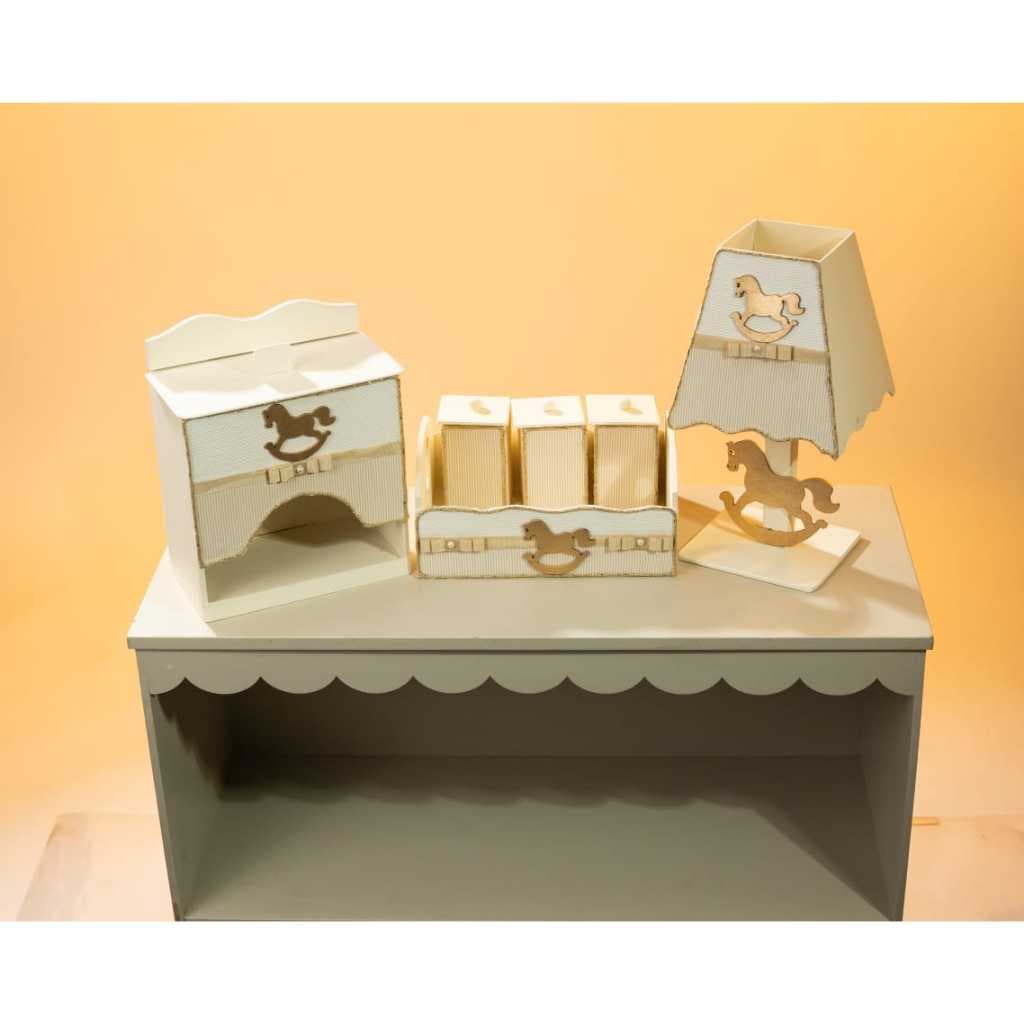 Kit higine 6 peças MDF Modelos Coroa, Cavalinho, Aviador Variados