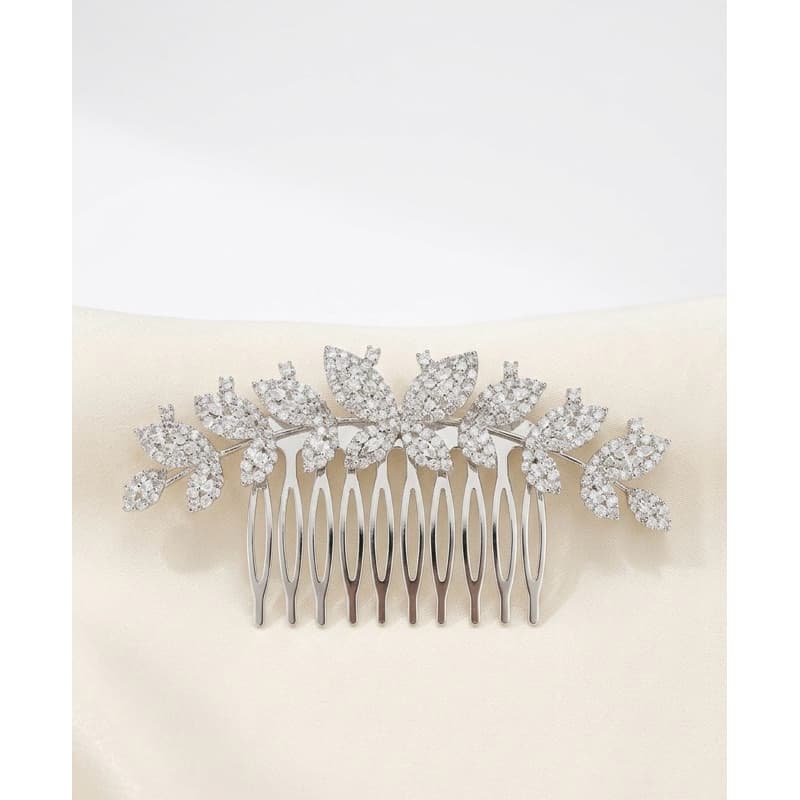 Pente arranjo enfeite Strass Prata Brilhante para Cabelo Madrinhas Noiva Debutante Festa 15 Anos Casamento