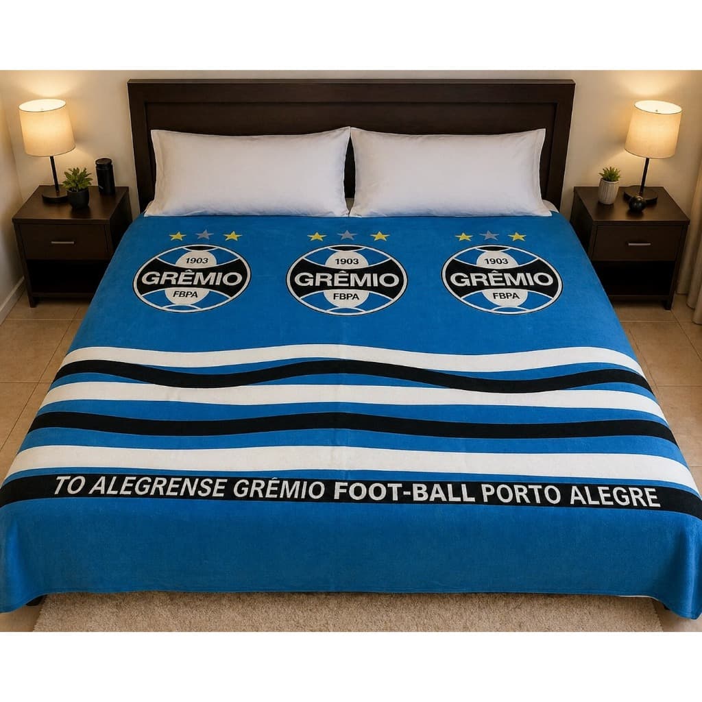 Manta Plush Cobertor do Inter e Grêmio Super Quentinha 1,80 x 2,00 cm