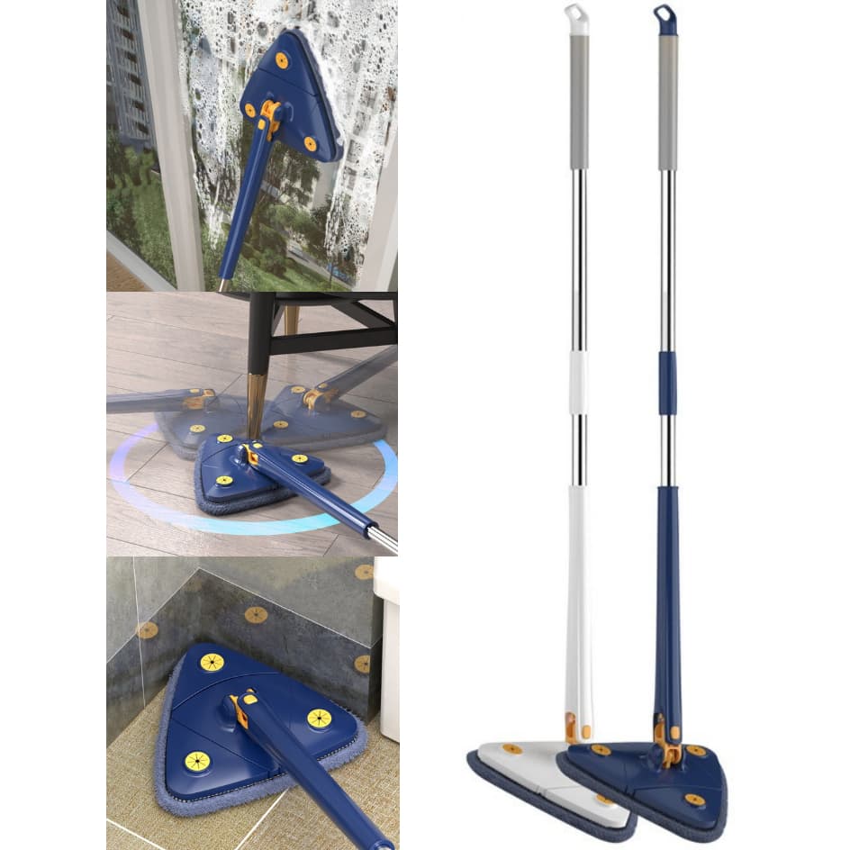 Esfregão Triangulo Azul Mop Limpeza Ajustavel Giratoria 360° Multiuso Limpador Chá branco 120ml