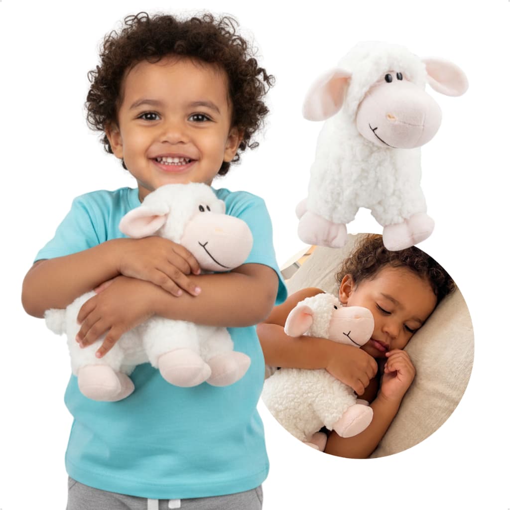 Pelúcia Ovelha Branca 20cm Fofo Antialérgico Macio Fazenda Infantil Presente dia das crianças Natal