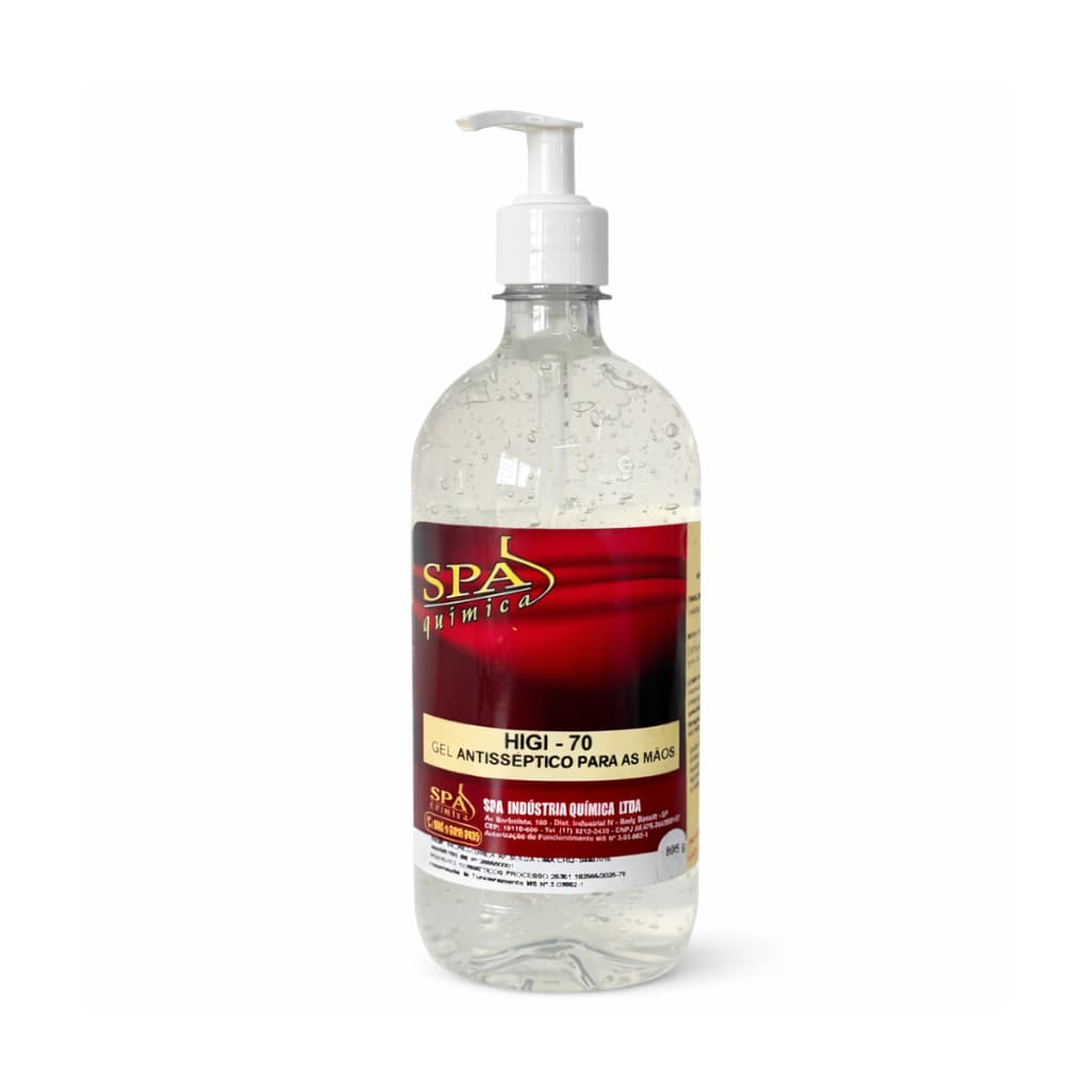Álcool Gel 70% SPA 1L Higienizador Antisséptico Mãos e Superfícies HIGI 70