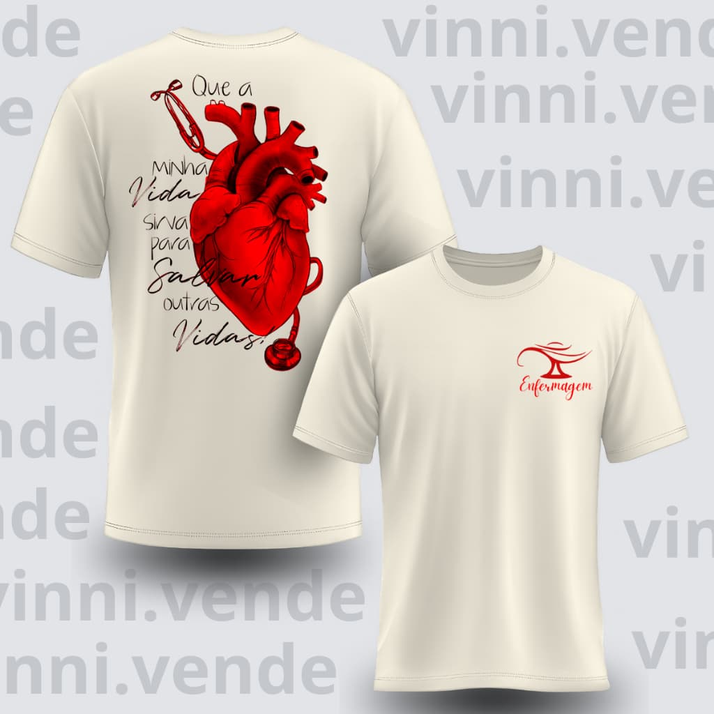 Camiseta Enfermagem Salvar Vidas Profissões Faculdade Algodão Premium Envio Rápido