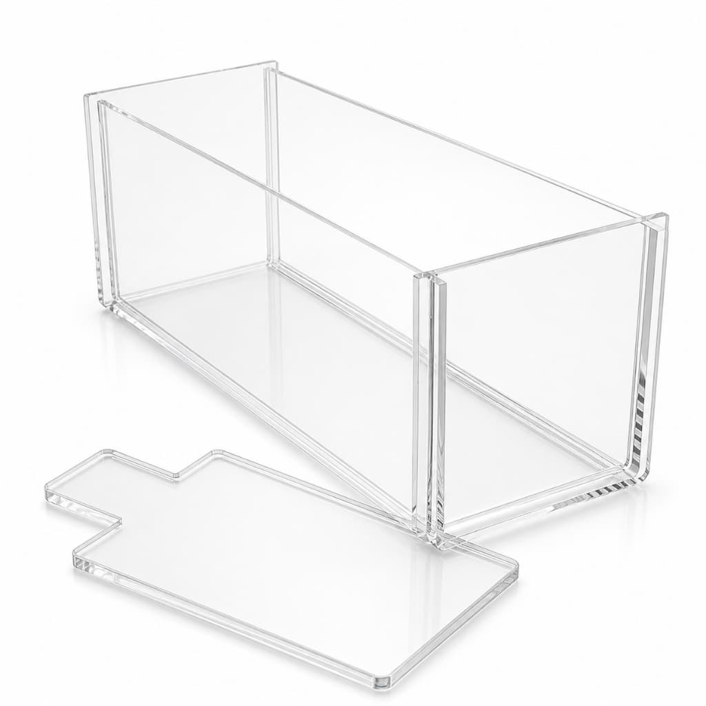 Forma Slice Cake Retangular Para Bolo Confeitaria Profissional 30x10x10 Acrílico Transparente