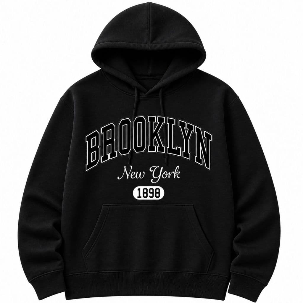 Moletom Unissex Canguru Abrigo BROOKLYN  Estiloso Para Usar No Inverno