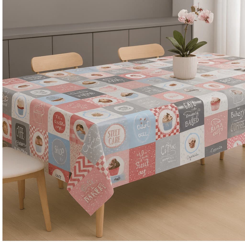 Toalha Térmica em PVC Estampada para Mesas de 4 ou 6 cadeiras Impermeável e Sofisticada Decoração