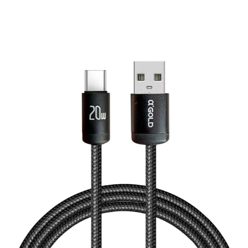 Cabo Tipo-c Turbo De Nylon 20W A´Gold Compatível Com Samsung e Motorola Android