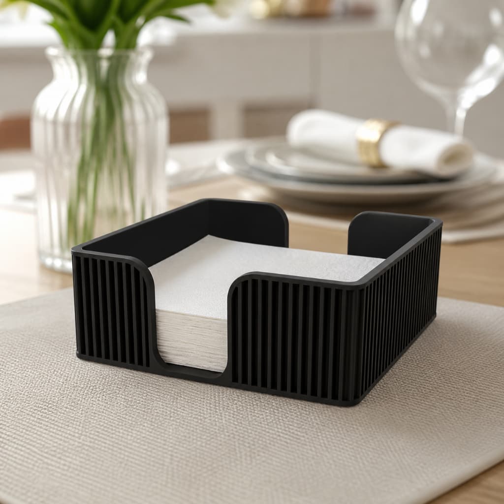 Porta Guardanapo Moderno Preto Suporte para Guardanapos de Mesa  Organizador Compacto Cozinha e Mesa