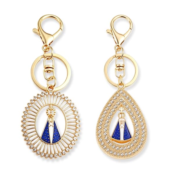 Chaveiro De Metal avançado Delicado Com Strass Maria/Modelo aleatorios - Resistente e Delicado