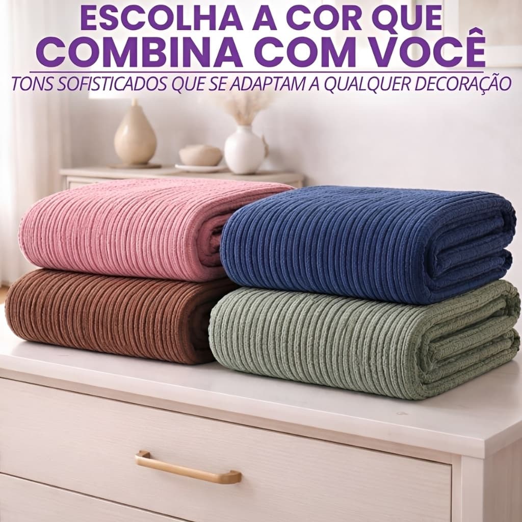 Cobertor Mantinha Caneladao Soft Super Macia Grossa Toque Aveludado