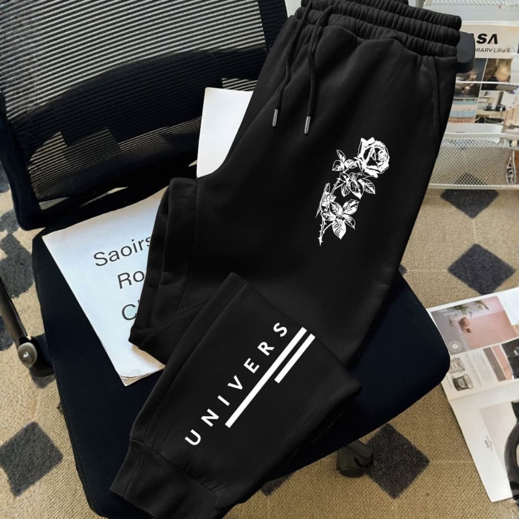 Calça Moletom Jogger Streetwear Oversized Estampa Minimalista Inverno Lançamento