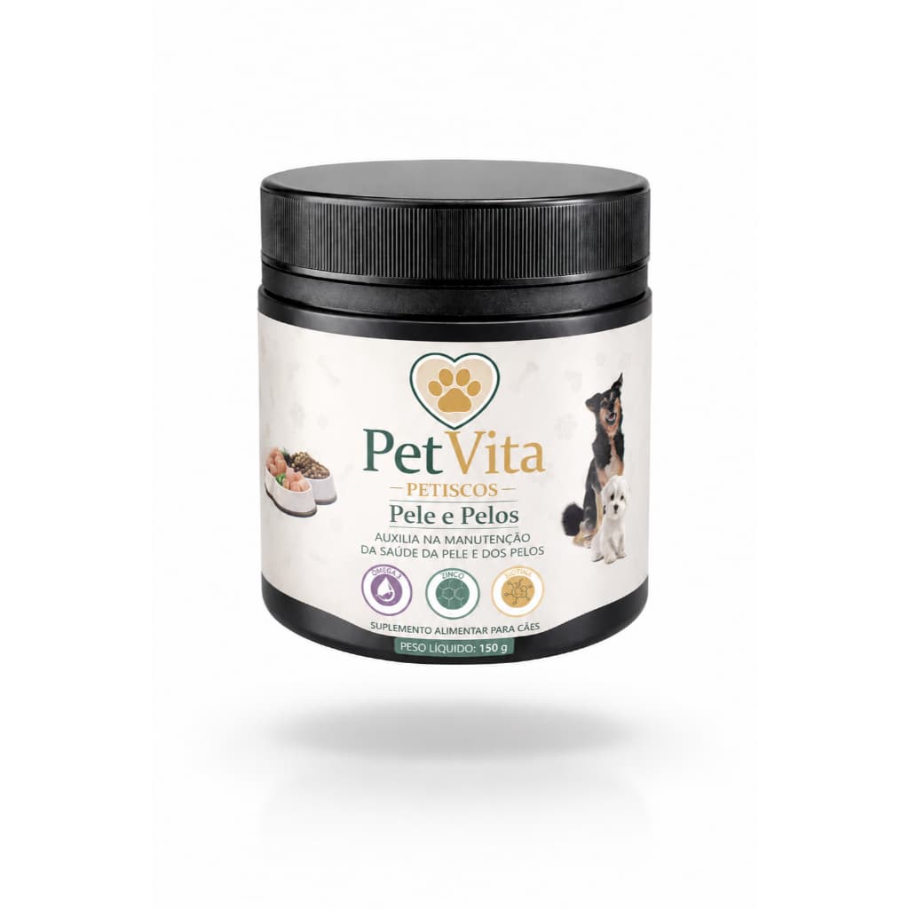 Petvita Petiscos Pele  e Pelo suplemento/vitaminas Para Cães e gatos 150g