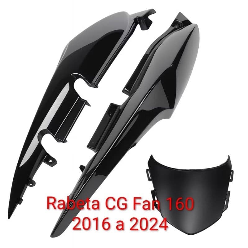 Rabeta Adaptável Moto Cg Fan 160 2016/2024 Preto Carenagem