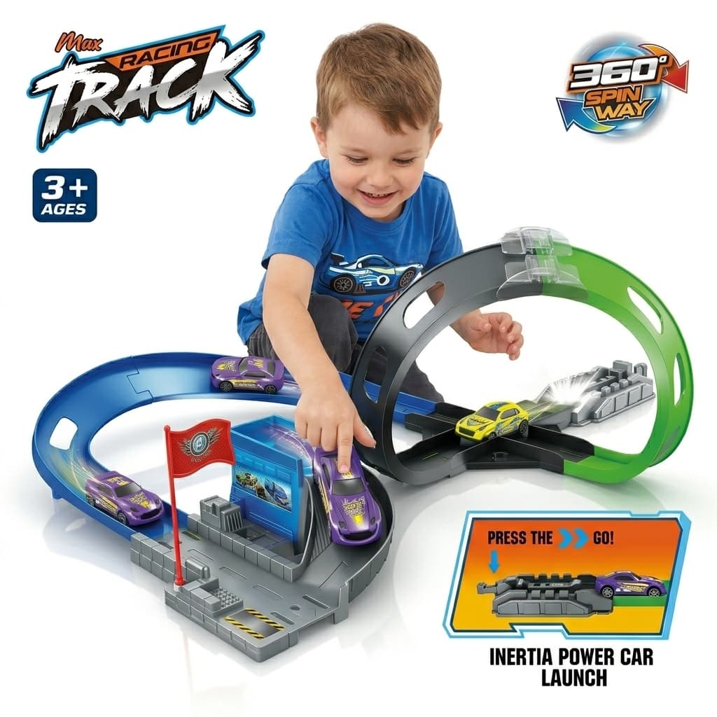 Brinquedo Pista Carrinho Inércia Racing Track Loop 360 Graus Looping Jump Presente Menino