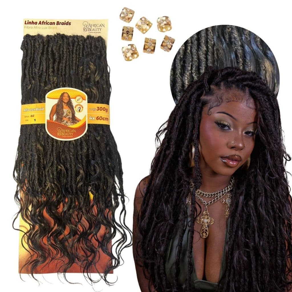 Cabelo Crochet Braid Dreads Longo E Macio Fibra Premium 60cm 300g African Beauty