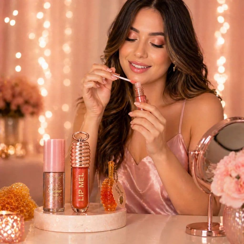 Kit Glow Feminino com 2 Lip Mel Hidratantes e Iluminador Facial Radiante