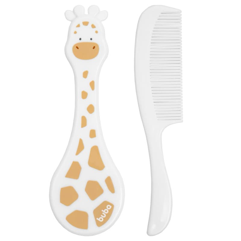 kit 2 peças escova e pente girafinha/girafa Buba 0+ unissex