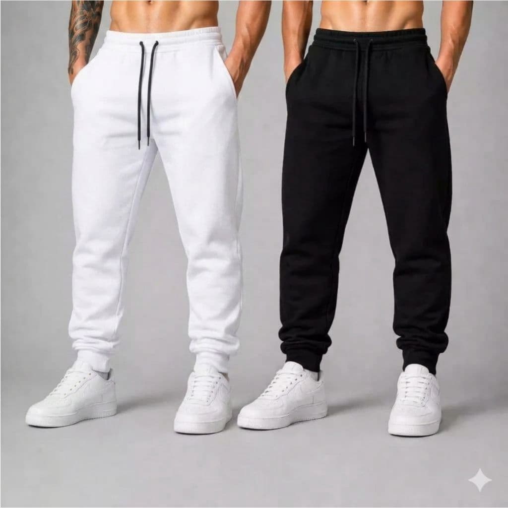 kit 2 Calça Abrigo Jogger Masculina Lisa Flanelada Confortável Quente Bolsos Laterais Envio Imediato