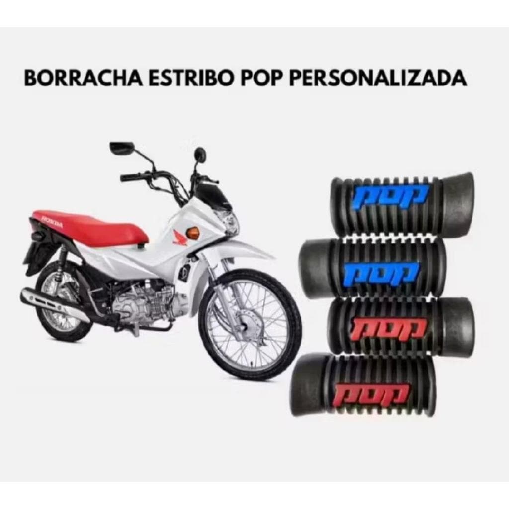 Borracha Estribo POP 100 Pedal Pedaleira Dianteiro Para Moto