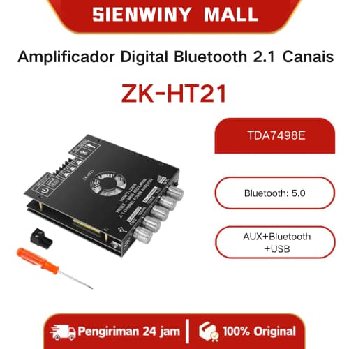 Zk-HT21 Amplificador Digital Bluetooth 2.1 Canais De Potência 5.1Bluetooth TDA7498E 160Wx2 + 220W