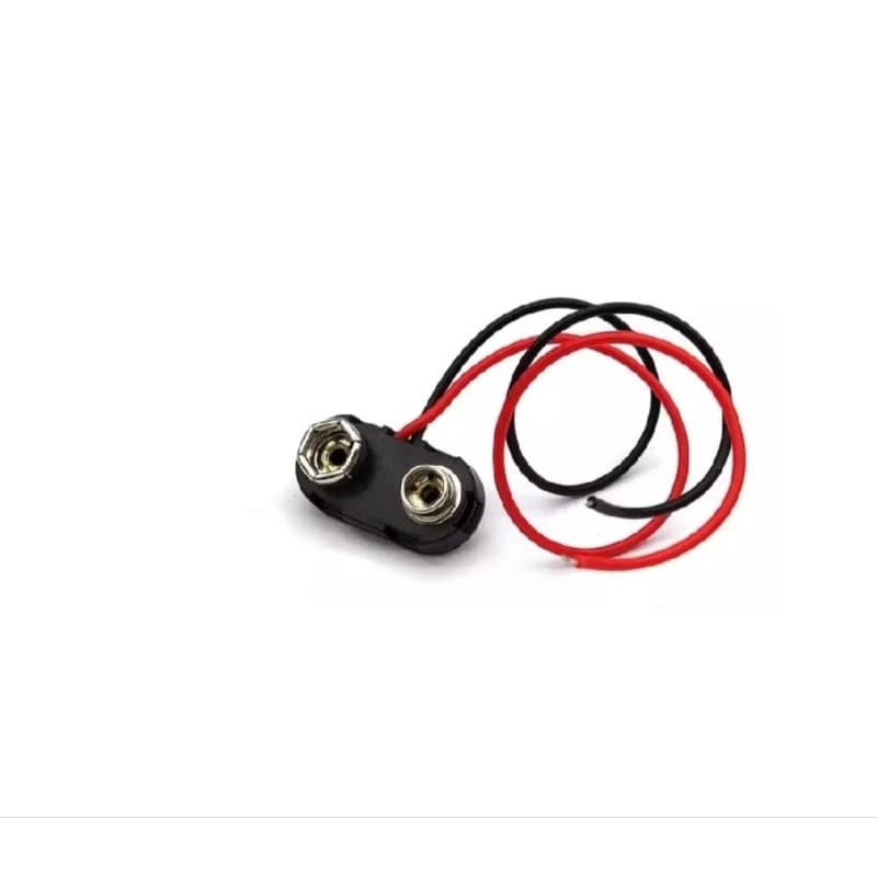 Clip Plug Horizontal Conector de Bateria 9v com Cabinho e Ponta Estanhada Eletrônica Projetos Conexão Rápida