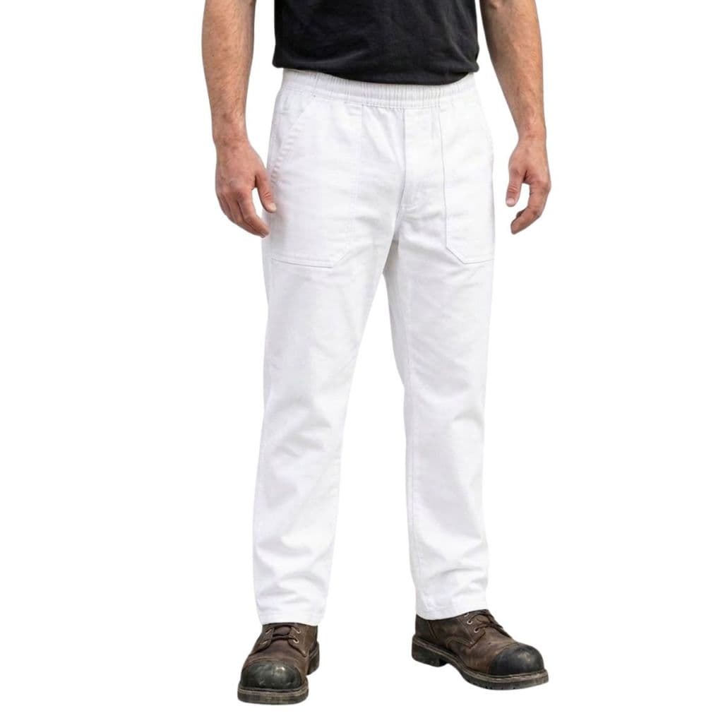 Calça Branca Brim Unissex Uniforme Profissional 100% Algodão Trabalho Pronta Entrega